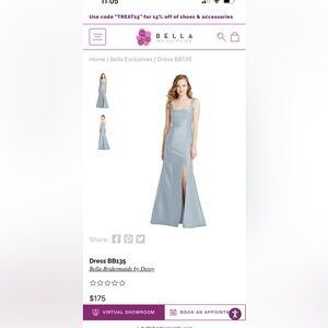 Bella Bridesmaids Mist Blue Maxi Gown